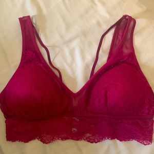 Red lace bralette